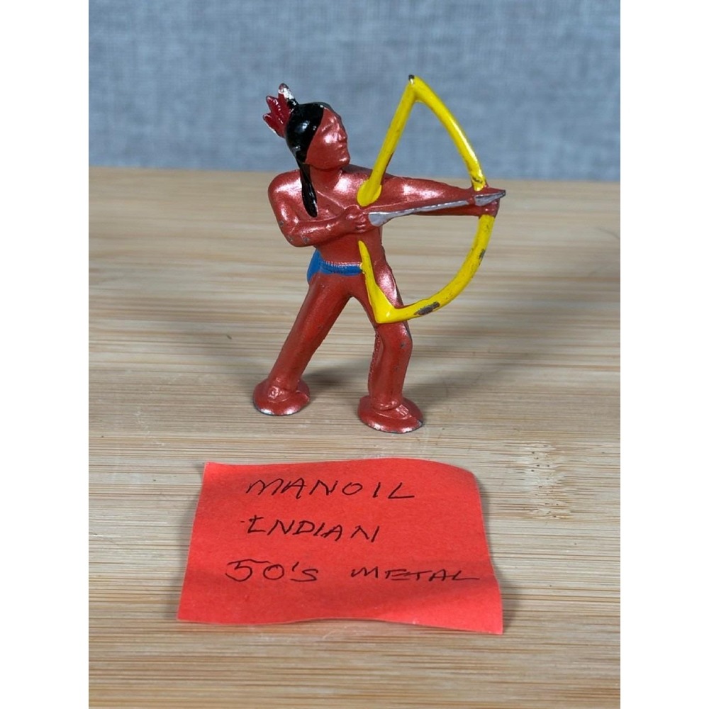 Vintage Manoil Metal Native American Indian Archer Figure 1950s Toy Soldier